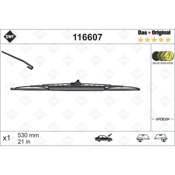 VALEO SİLECEK SWF 53CM X1 SPOİLERLİ GOLF III IV A3-A4-BMW 3-GOLF 3-PASSAT INCA IBIZA LEON AVENSIS (274381)