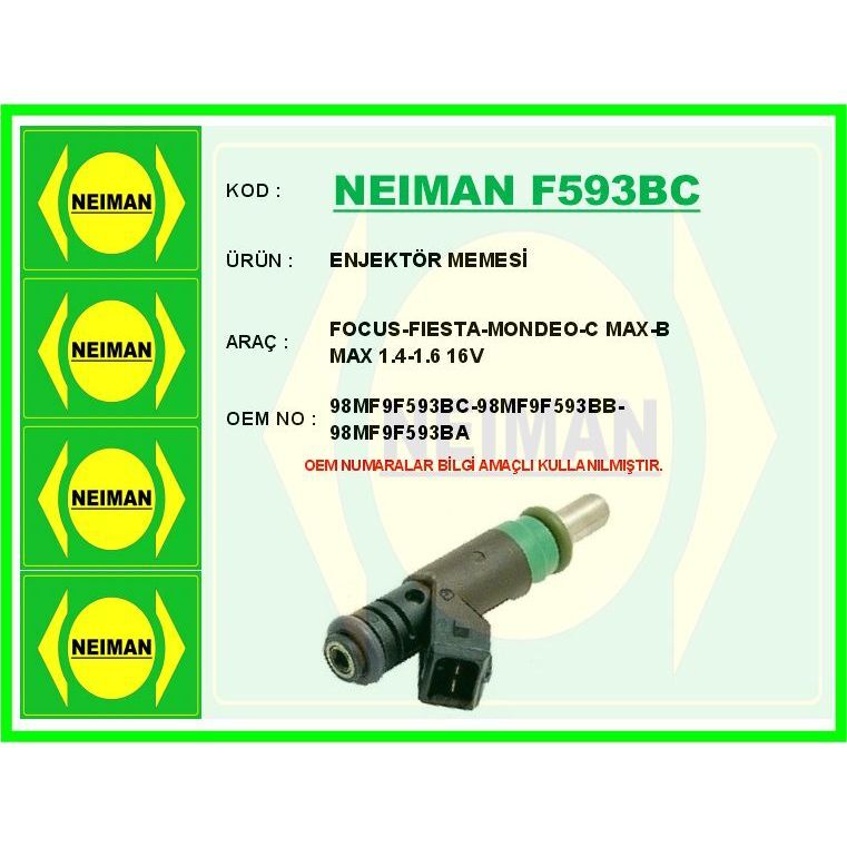 BESCHER ENJEKTÖR MEMESİ FIESTA 02> FOCUS I-II 98> MONDEO IV 07>1 4C MAX 1.4-1.6 ZETEC 04> B-MAX 14> 1.6 ZET EC (98MF9F593BA)