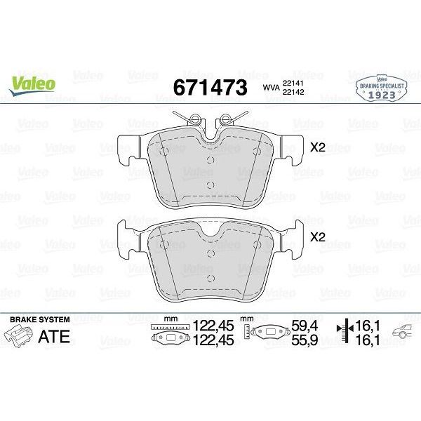 VALEO FREN BALATASI ARKA LAND ROVER DISCOVERY L550 RANGE ROVER L538 L551 L560 . VOLVO S90 16> V90 V60 XC60 XC90 14> (31471266)