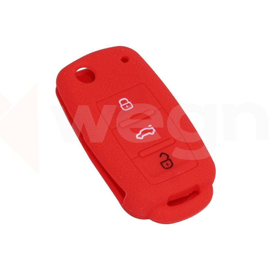 WEGNA KONTAK ANAHTAR KUMANDA KORUYUCU KILIF SİLİKON KIRMIZI VW CADDY-JETTA-POLO-GOLF 6-SEAT LEON (AKSESUAR)