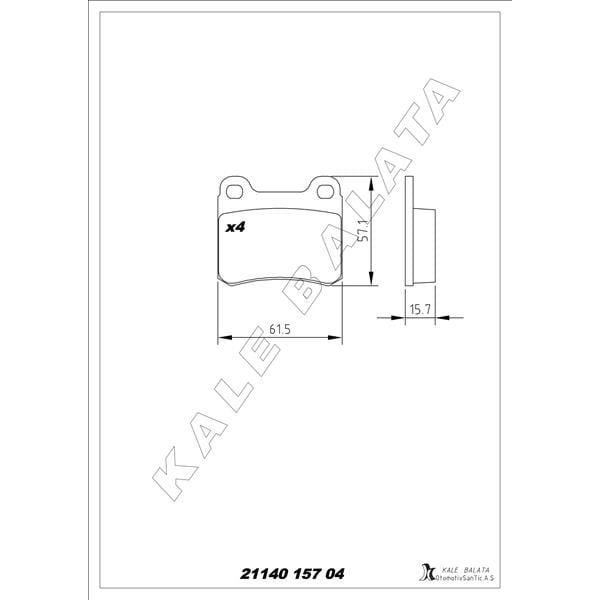 KALE BALATA ARKA FREN BALATASI VECTRA A 88-95 ASTRA F 94-98 CALIBRA A 90-97 KADETT E 86-91 VECTRA B 96> (1605728)