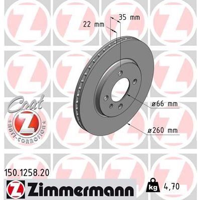 ZIMMERMANN FREN DİSKİ ON BMW E30 ABS LI (34111160915)