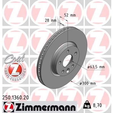 ZIMMERMANN FREN DISKI ON LAND ROVER FREELANDER 2 L359 RANGE ROVER EVOQUE L538 (LR000571)
