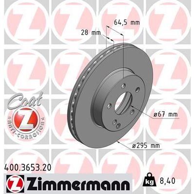 ZIMMERMANN FREN DISKI ON MERCEDES W204 S204 C204 W212 S212 A207 R172 (A2124211312)