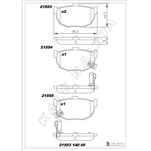 KALE BALATA BALATA ARKA COUPE-ELANTRA-LANTRA I.II 01- (4406008E91)