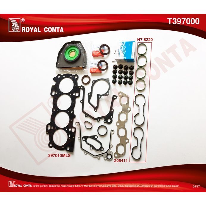 ROYAL MOTOR TAKIM CONTA REİNZ KEÇELİ S.LASTİKLİ SUB.KAP.CONTASIZ FIESTA FOCUS 98>04-PUMA 1.6 16V ZETEC SE