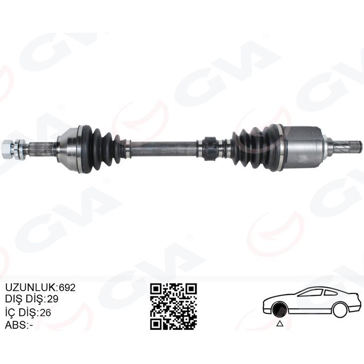 GVA KOMPLE AKS SOL NISSAN QASHQAI 1.5L K9K J10 06-13 MANUEL VİTES (39101JD52B)
