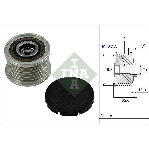 INA ALTERNATOR KASNAGI MERCEDES W202 W203 CL203 C209 W210 W461 W163 W220 W638 W639 B901>B904 (A6111550415)
