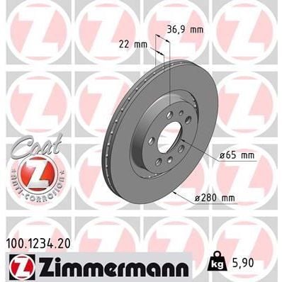 ZIMMERMANN ÖN FREN AYNASI GOLF IV 97-06 BORA 98-05 OCTAVIA 99 TOLEDO II-LEON 99-06 A3 99 280X22X5DLXHAVALI 986478852-DF2804-DF2804BP (1J0615301E)