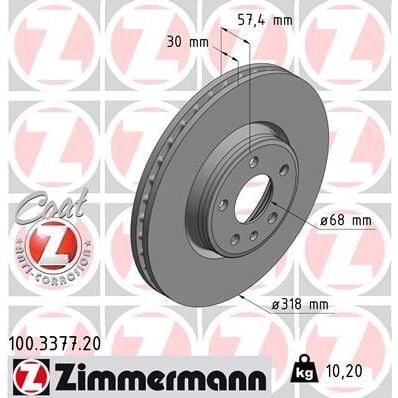 ZIMMERMANN FREN DİSKİ ÖN AUDI A4-A5 2015 0986479E49-DF6950S (80A615301E)