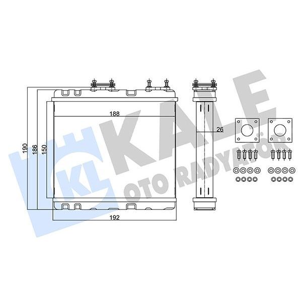 KALE RADYATOR KALORİFER RADYATÖRÜ NISSAN ALMERA 1.4 1.6 95-00 PRIMERA-SUNNY 1.6 2.0 90 >SUBARU LEGACY 1.8 2.0 2.2 89-94 BORUSUZ-CONTA CİVATA İLAVELİ BRAZING AL-AL 150X188X26 2714085E00-271401 (271401N700)