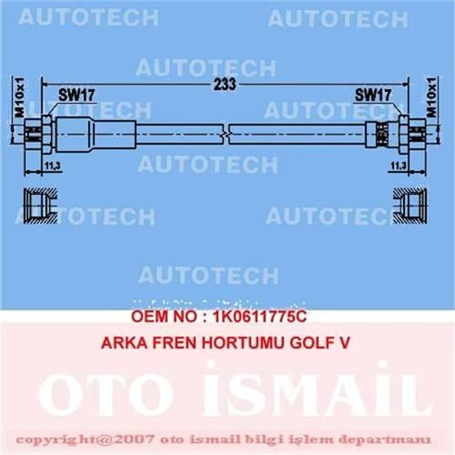 AUTOTECH ARKA FREN HORTUMU POLO 81-94 (321611775)