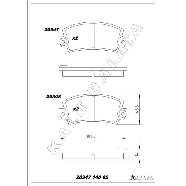 KALE BALATA BALATA ÖN R4-R5-R6-R7-R14-R15-R16-R17-R18-R20-RODEO-TOROS 70 -