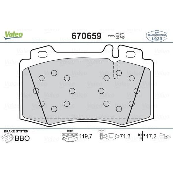 VALEO FREN BALATASI ON MERCEDES W203 S203 C209 C219 W211 W220 AMG SPOR TIP (A0064201220)
