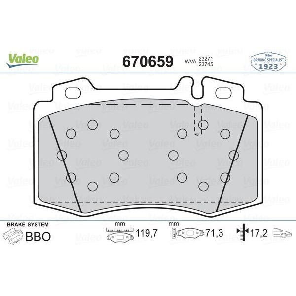 VALEO FREN BALATASI ON MERCEDES W203 S203 C209 C219 W211 W220 AMG SPOR TIP (A0064201220)