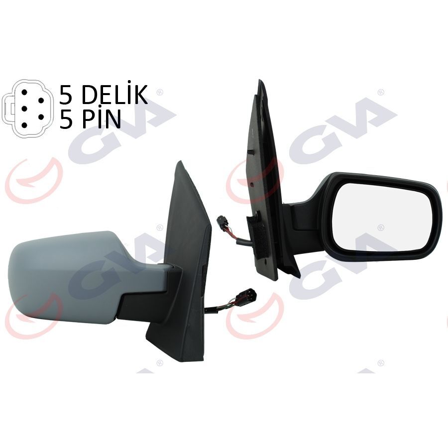 GVA DIŞ DİKİZ AYNASI SAĞ FORD FİESTA 02> ELEKTRİKLİ ISITMALI ASTARLI 5PİN 5 FİŞ VM-312EHPR (2S6117682BP)