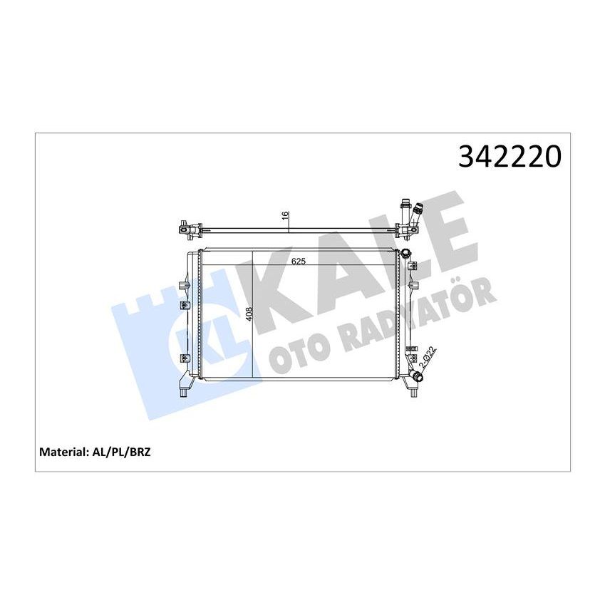 KALE-RADYATOR RADYATÖR VW CADDY III-EOS-GOLF PLUS-GOLF V-VI-JETTA III-JETTA IV-PASSAT-SCIROCCO-TOURAN AL-PL-BRZ (1K0121251BN)