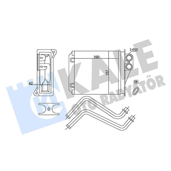 KALE RADYATOR KALORIFER RADYATORU ARKA MERCEDES SPRINTER B906 06 . VW CRAFTER 30-35-50 06 (A0038359001)