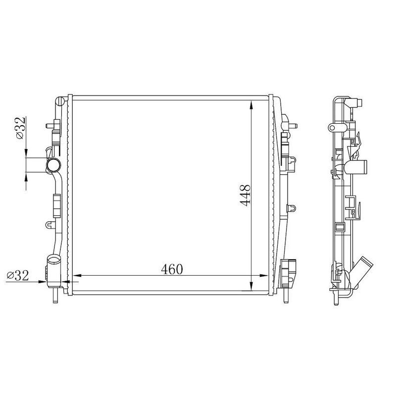 ORIS RADYATÖR BRAZİNG KNG 01> 1.5DCI K9K AC KLİMASIZ MEK 460X448X26 (8200240818)
