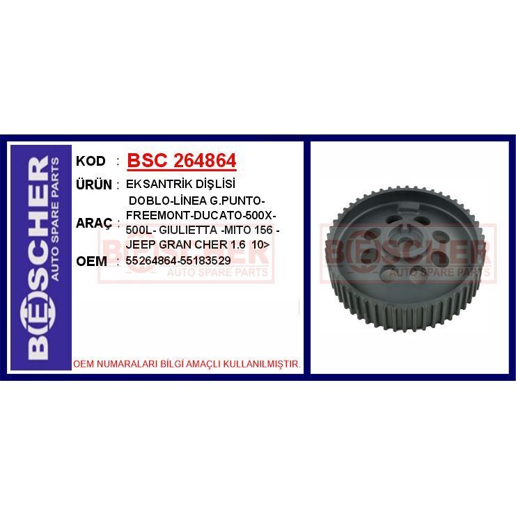 BESCHER EKSANTRİK DİŞLİSİ ASTRA H-J ZAFIRA B-VECTRA C 1.9 DTH-DTJ INSIGNIA A-ASTRA J-ZAFIRA C 2.0 DTH-DTJ DOBLO-LINEA-FREEMONT-DUCATO-BOXER-JUMPER-500L ALFA ROMEO GIULIETTA MITO 156 2.0 HDI-MTJ (55183529)