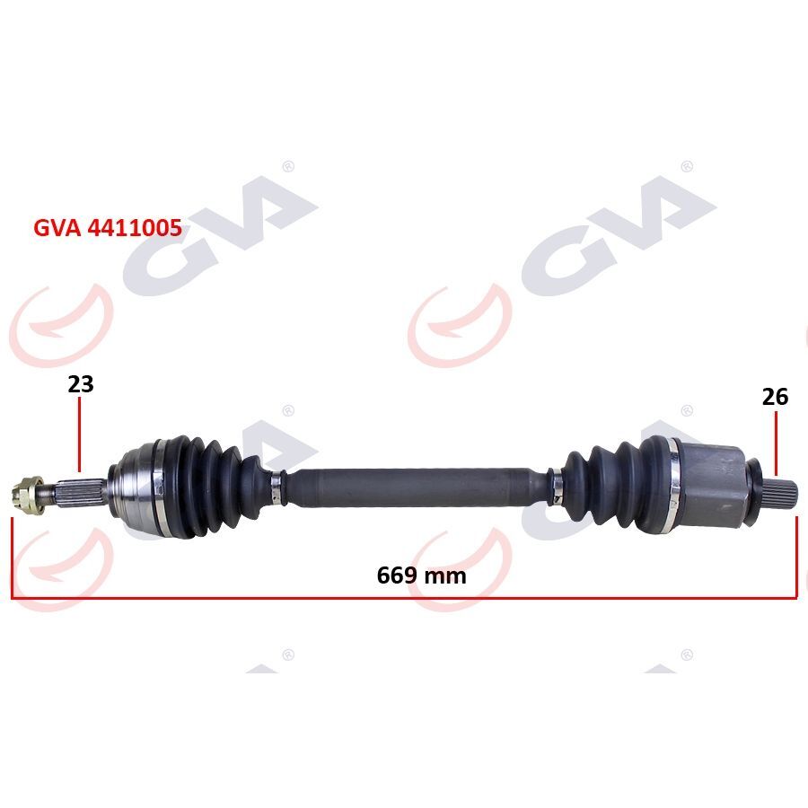 GVA KOMPLE AKS SOL MEGANE II 1.6 16V 03-08 669MM AUTO. (8200613829)
