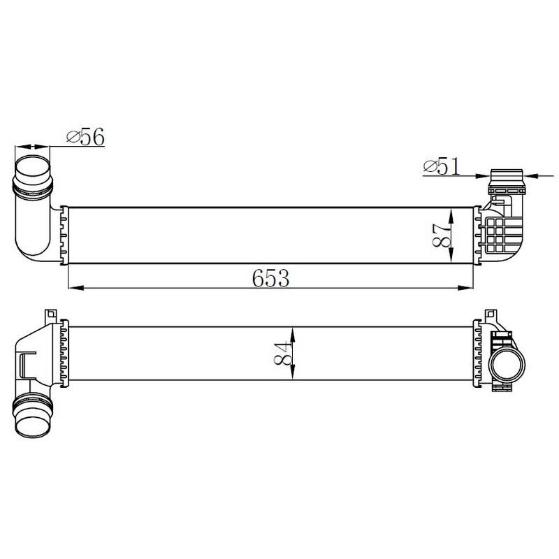 ORIS TURBO RADYATÖRÜ INTERCOOLER FLUENCE 10 1.5DCI 657X89X85 2 SIRA ALB SİSTEM (144960024R)