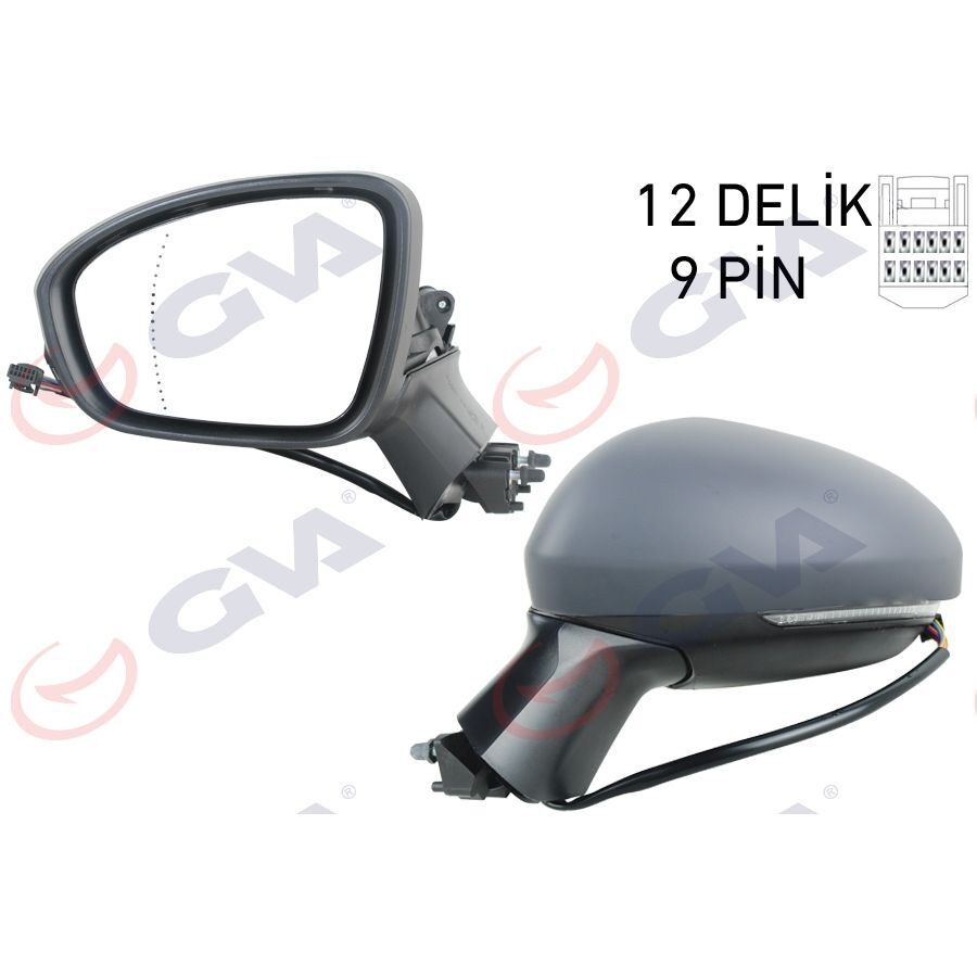 GVA DIŞ DİKİZ AYNASI SOL ELEKTRİKLİ ISITMALI SİNYALLİ KATLANIR ASTARLI ASFERİK CLIO V 19- 12H9P (963027553R)