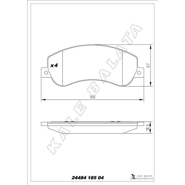 KALE BALATA ON FREN BALATASI TRANSIT V348 06>14 A.CEKER 11 /> VW AMAROK 2.0TDI 10> FİŞSSİZ (1371402)