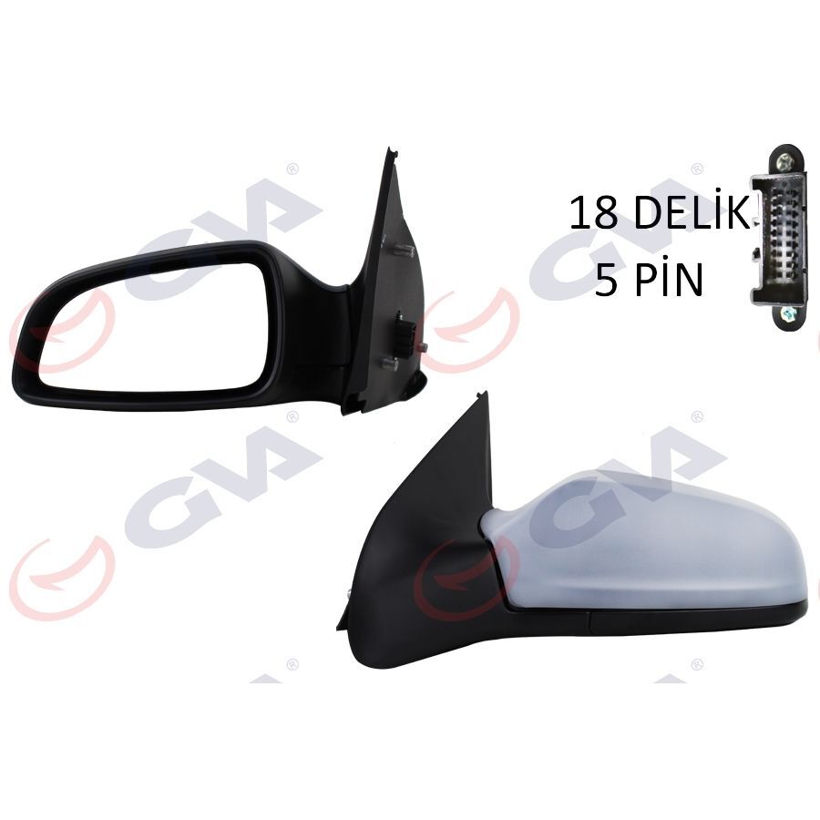 GVA DIŞ DİKİZ AYNASI SOL ASTRA H 04> ELEKTRİKLİ ISITMALI ASTARLI ASFERİK 5 FİŞ VM-968EHPAL 13312982 (6428274)