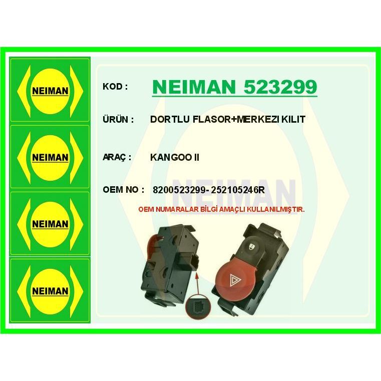 BESCHER DORTLU FLASOR MERKEZI KILIT KANGOO II (252105246R)