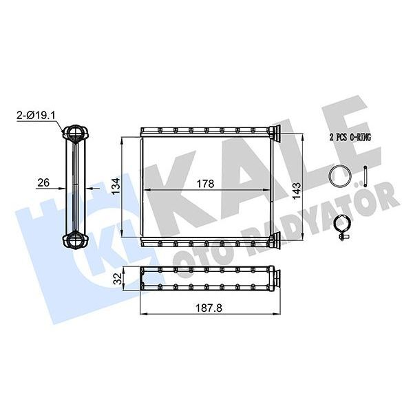 KALE RADYATOR KALORİFER RADYATÖRÜ RENAULT CLIO V 19 CAPTUR II 20 134X167.5X26 (271156379R)