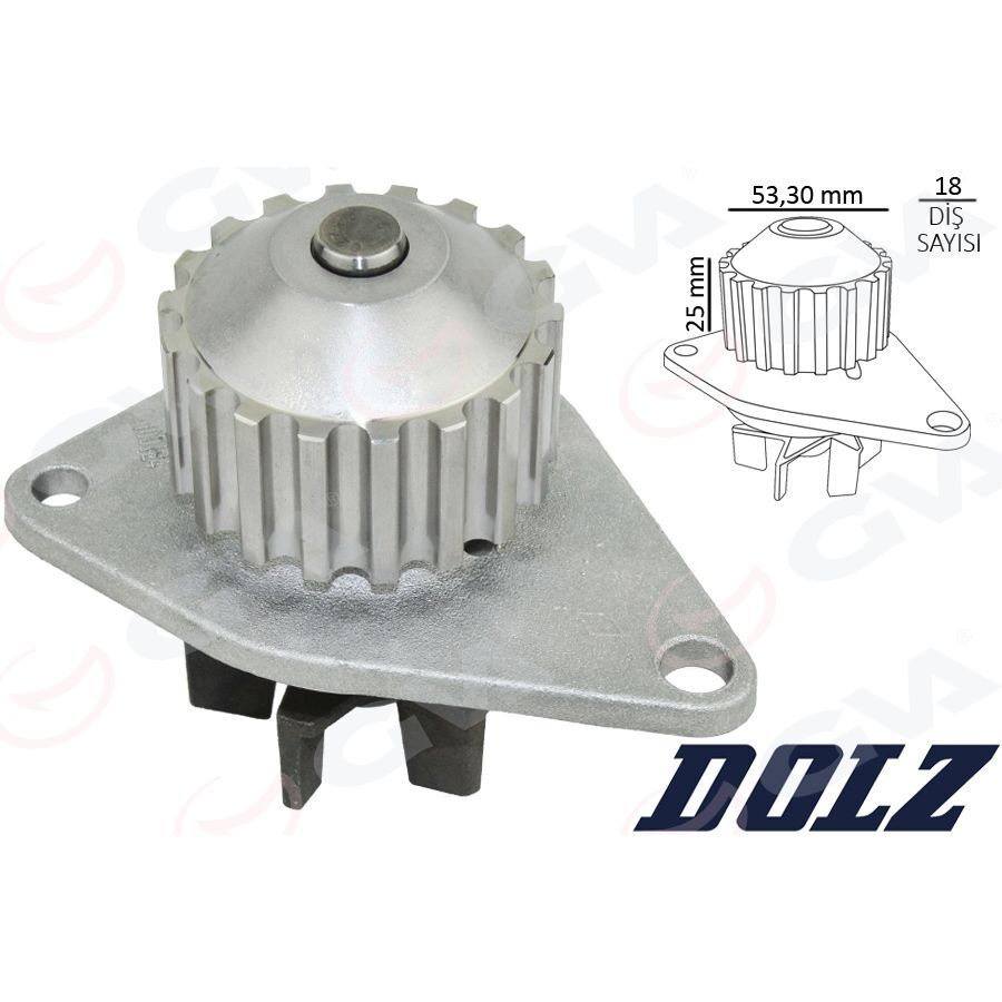 GVA DEVIRDAIM SU POMPASI P106-P206-P207-P307-BIPPER-NEMO-PARTNER-BERLINGO-C2-C3-SAXO-XSARA 1.4 TU3JP-TU3A 1.4 8V MQP FIAT FIORINO 1.4 KFT.-KFV (1201.G0)