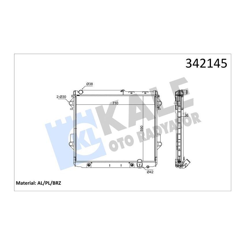 KALE RADYATOR RADYATÖR TOYOTA TOYOTA LAND CRUISER AL-PL-BRZ (1640051040)