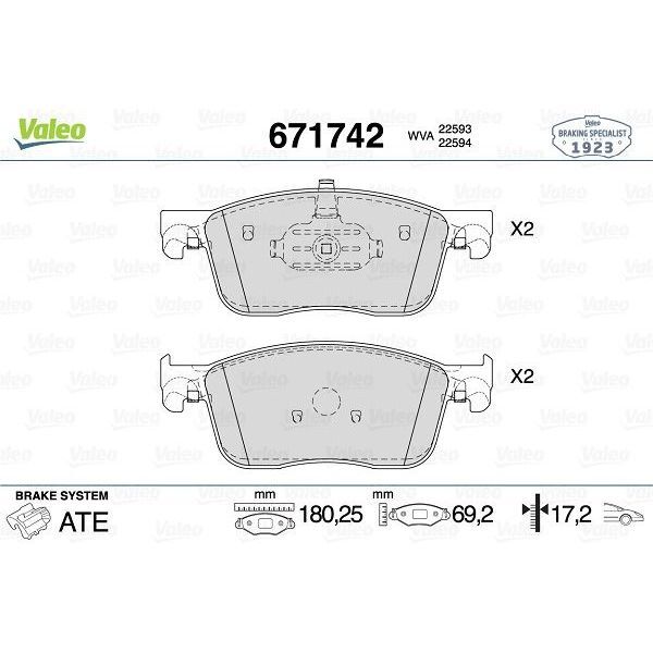 VALEO ÖN FREN BALATASI FIAT SCUDO 23 ZAFIRA LIFE 19 VIVARO C 19 JUMPY III 16 EXPERT 16 TOYOTA PROACE 16 304 MM (155253709)
