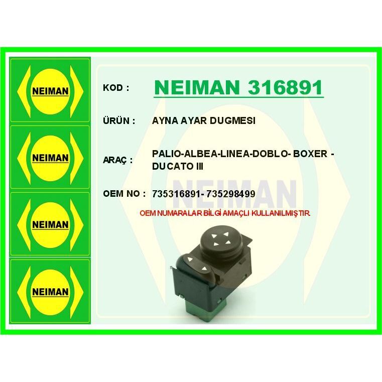BESCHER AYNA AYAR DUGMESI PALIO-ALBEA-LINEA-DOBLO- BOXER - DUCATO III (735298499)