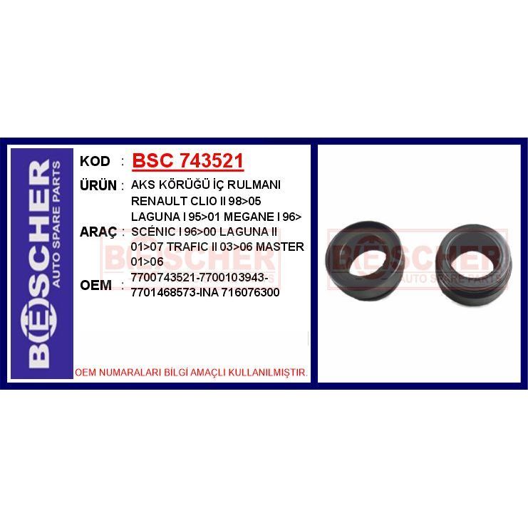 BESCHER AKS KÖRÜĞÜ İÇ RULMANI RENAULT CLIO II 98>05 LAGUNA I 95>01 MEGANE I 96> SC NIC I 96>00 LAGUNA II 01> (7700103943)