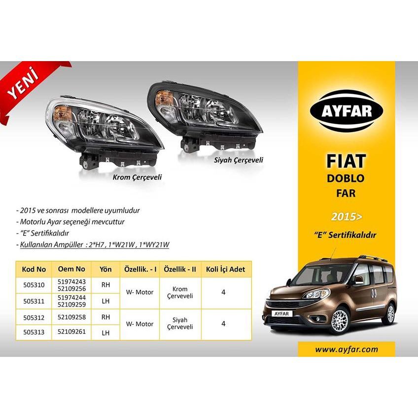 AYFAR FAR SOL KROM ÇERÇEVELİ FIAT DOBLO 15 (51974244)
