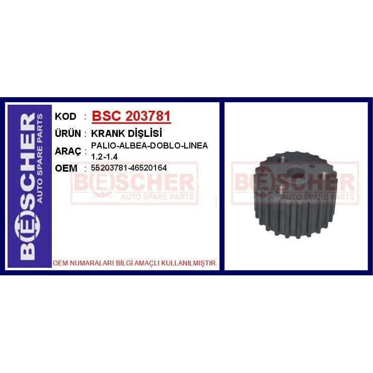 BESCHER KRANK DİŞLİSİ PALIO-ALBEA-DOBLO-LINEA 1.2-1.4 (46520164)