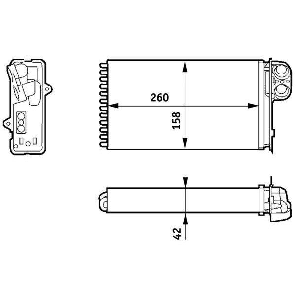 MAHLE KALORİFER RADYATÖRÜ MGN 97-99 SCENIC 01-03 1.4-1.6-1.9-2.0 16V 260X158 (7701204992)