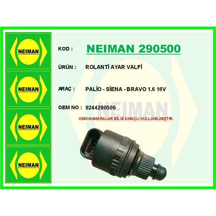 BESCHER ROLANTİ AYAR VALFİ PALİO - SİENA - BRAVO 1.6 16V (9244290500)