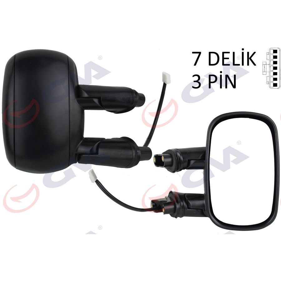GVA DIŞ DİKİZ AYNASI SAG ELEKTRİKLİ ASTARLI FIAT DOBLO 00>10 KONVEKS 3 FİŞ VM-666EHPR (735296227)