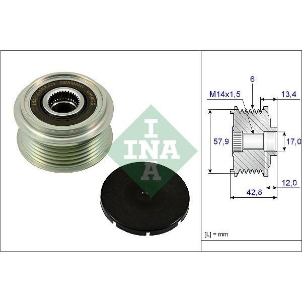 INA ALTERNATÖR KASNAĞI RULMANLI TOYOTA URBAN CRUISER-VERSO S 1.4D-4D 10-16 SUBARU TREZIA 1.4D 11 (2741533070)