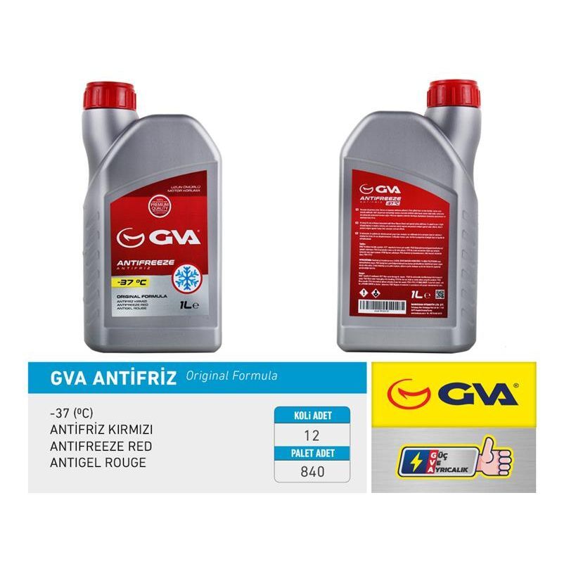 GVA ANTİFRİZ 1 LT -37 C KIRMIZI LONG LİFE KOLI 12 AD ORGANIK