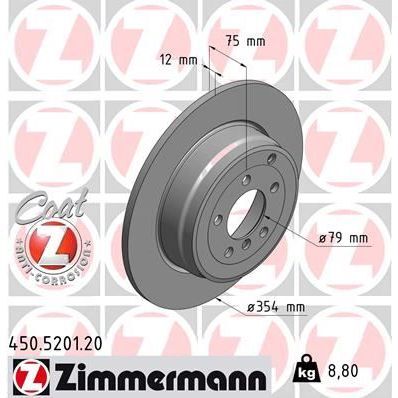 ZIMMERMANN FREN DISKI ARKA RANGE ROVER 3 VOGUE L322 05 12 (SDB000211)