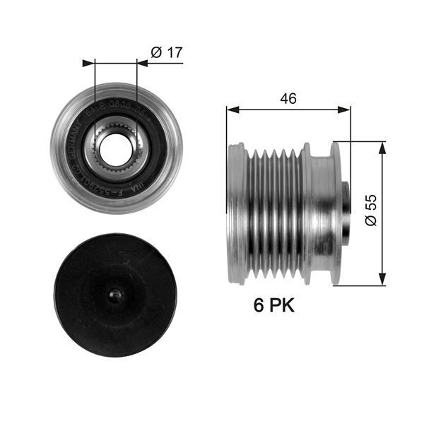 GATES ALTERNATOR KASNAGI MERCEDES W204 W205 C218 W212 W222 X204 W166 C292 W639 W447 B906 (A6461550115)