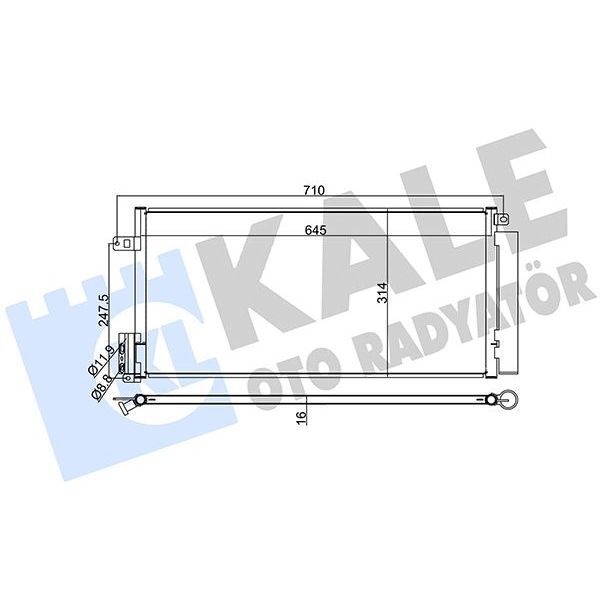KALE RADYATOR KLIMA RADYATORU OPEL CORSA D-COMBO 06 FIAT GRANDE PUNTO-BRAVO II-LINEA 1.3-1.7 CDTI-MTJ 1.6T AL/AL 625X295X16 (1850168)