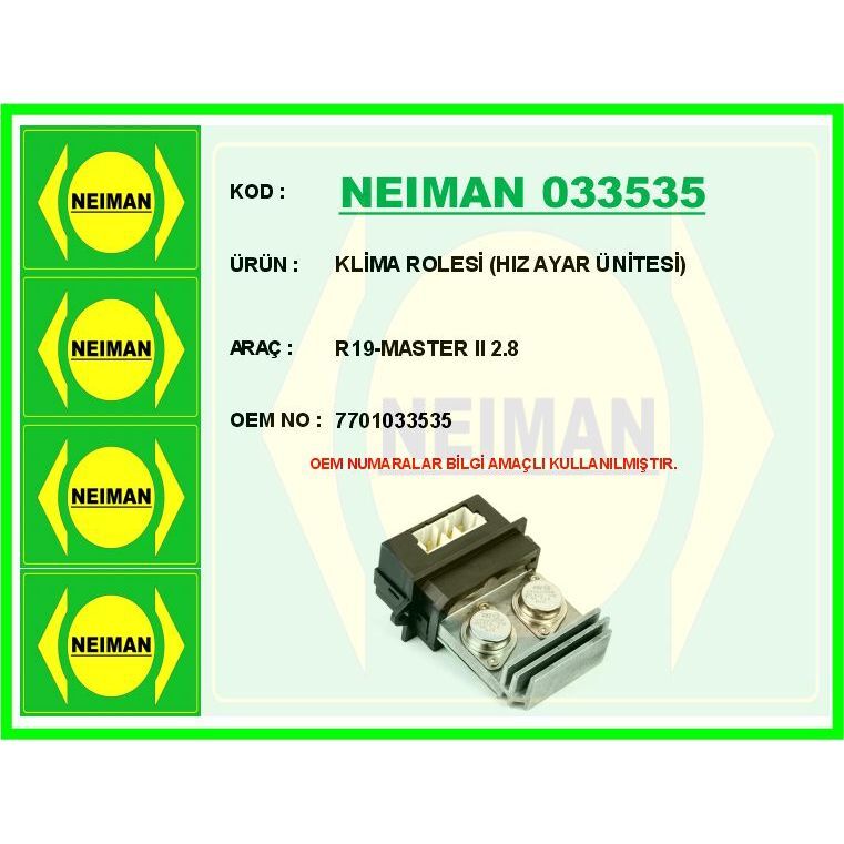 BESCHER KLİMA ROLESİ HIZ AYAR ÜNİTESİ R19-MASTER II 2.8 (7701033535)