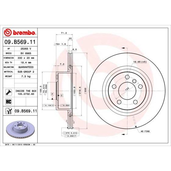BREMBO FREN DISKI ARKA BMW F25 F26 (34206790362)