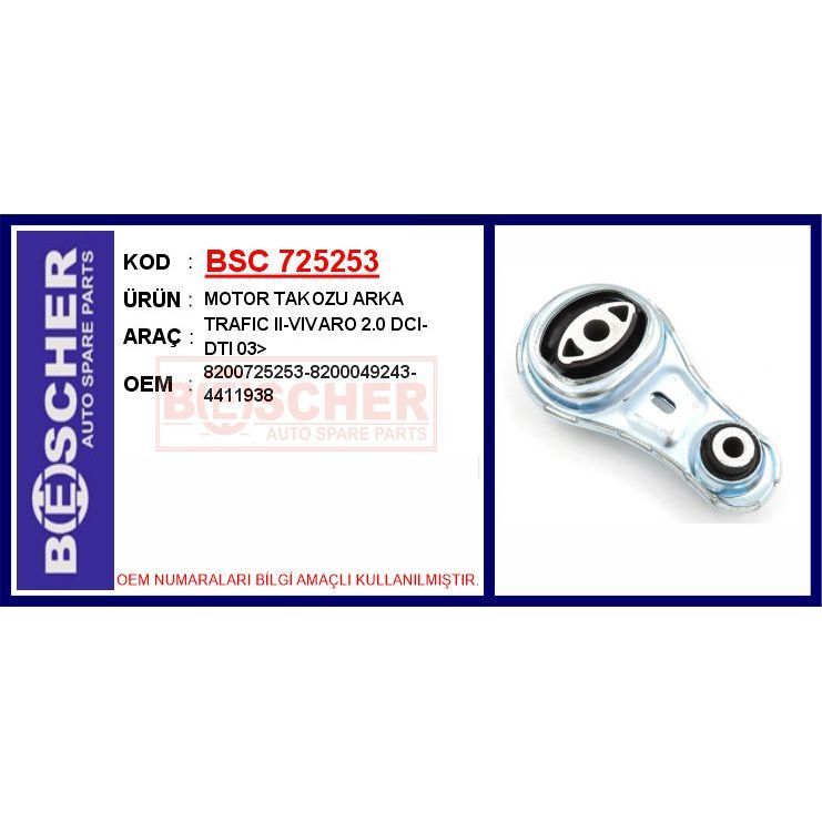 BESCHER MOTOR TAKOZU ARKA RENAULT TRAFIC II 06> OPEL VİVARO 06> 2.0DCI 2.5DCI (4411938)