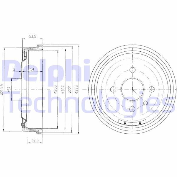 DELPHI ARKA FREN KAMPANASI ASTRA F 1.4I-1.6I 91>98 KADETT 79>91 228X200X38X100X56 4DL (568053)